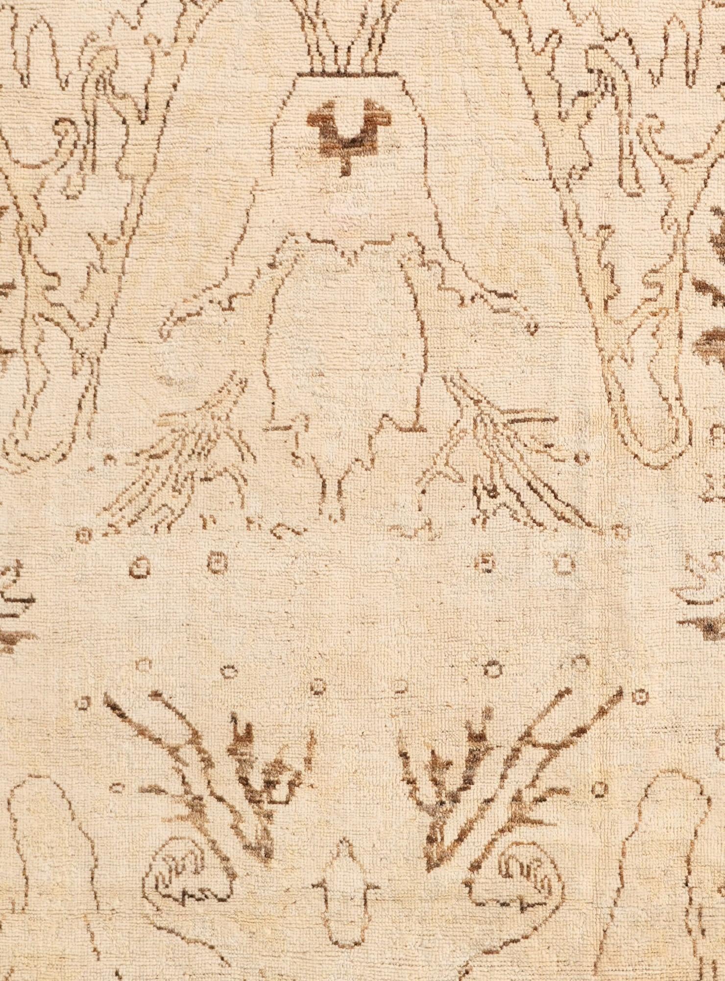 8' 2 x 10' 6 Hand Knotted Oushak Wool Rug