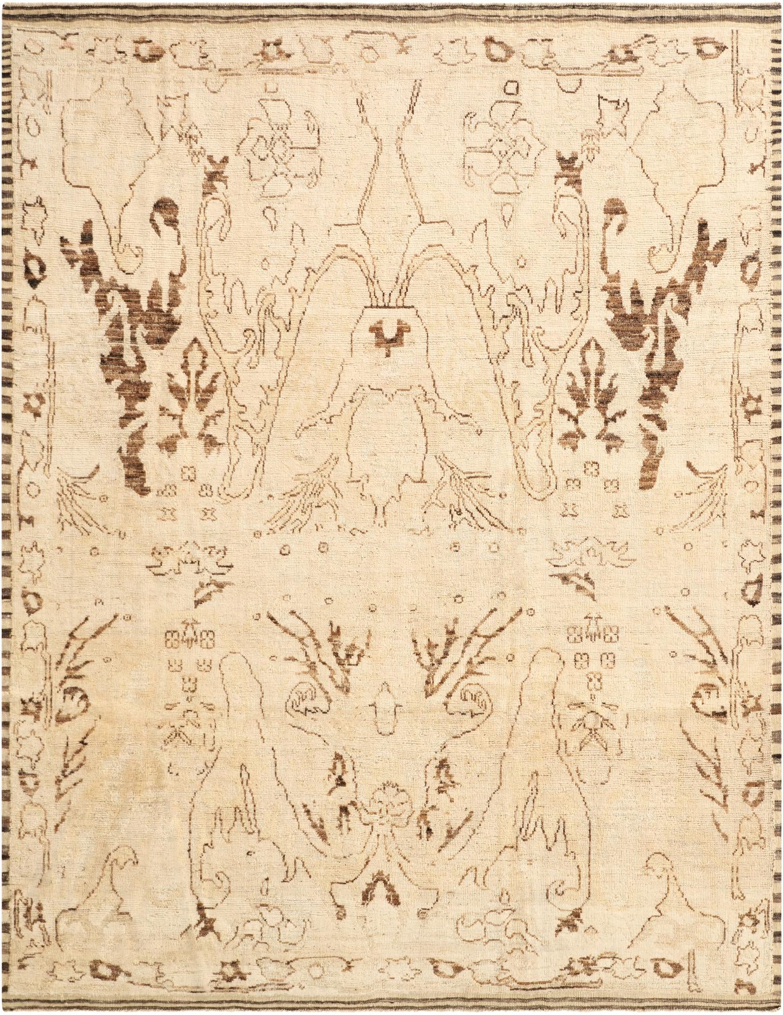 8' 2 x 10' 6 Hand Knotted Oushak Wool Rug