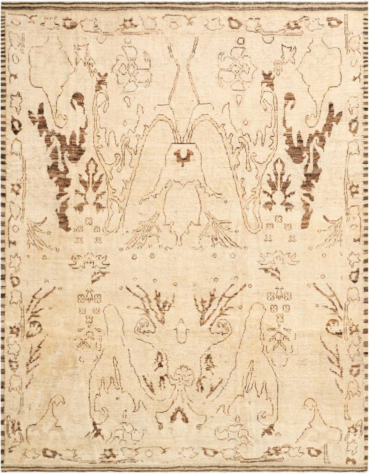 Detail image of 8' 2 x 10' 6 Hand Knotted Oushak Wool Rug