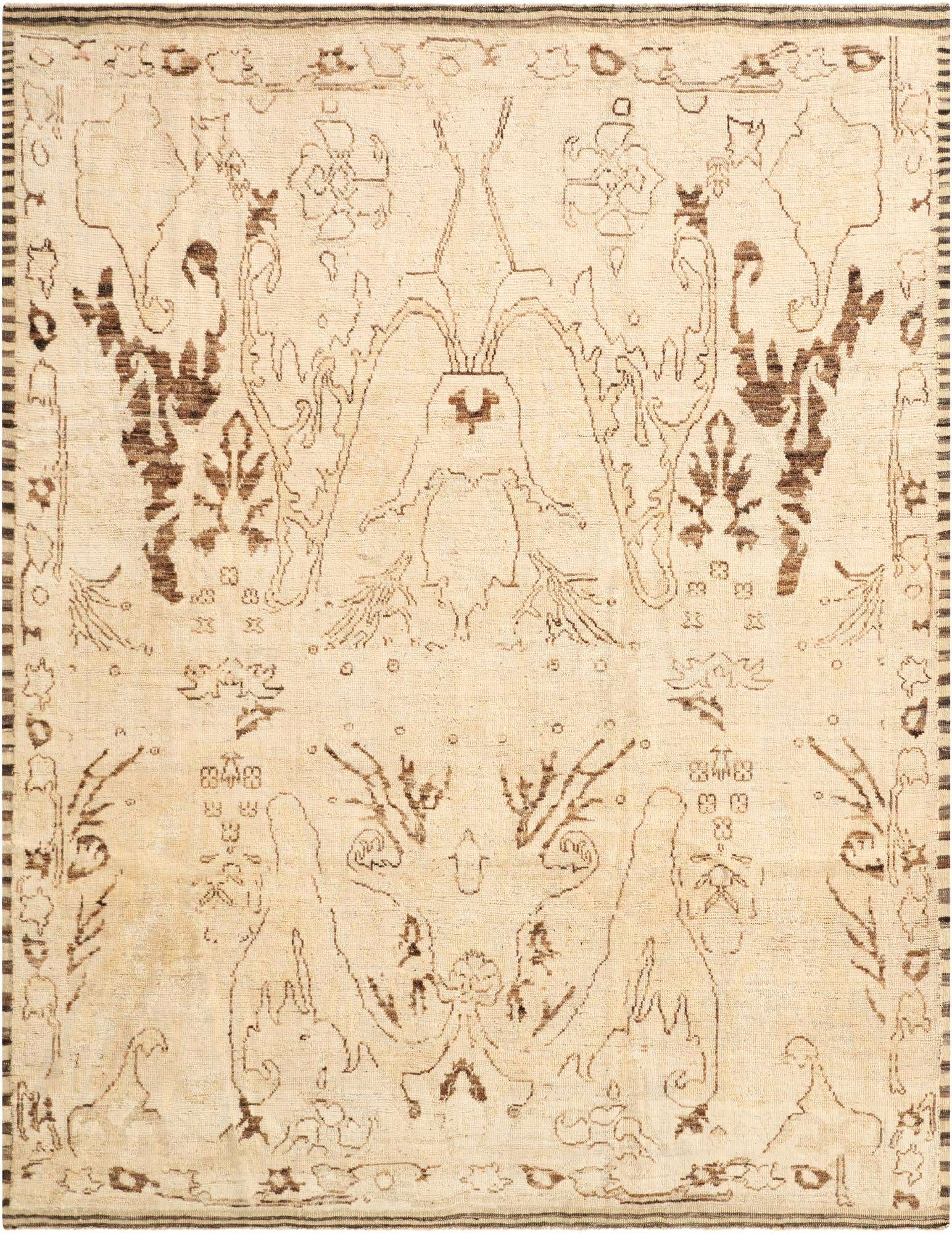 8' 2 x 10' 6 Hand Knotted Oushak Wool Rug