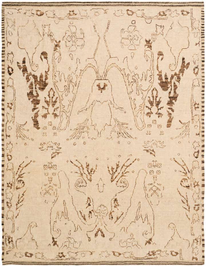 8' 2 x 10' 6 Hand Knotted Oushak Wool Rug