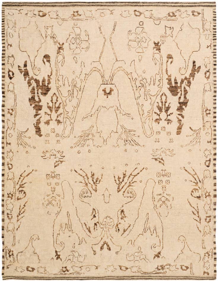 Detail image of 8' 2 x 10' 6 Hand Knotted Oushak Wool Rug