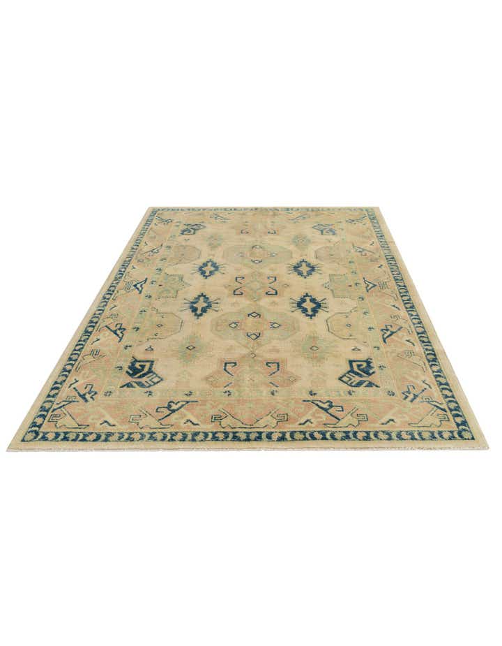 5' 7 x 7' 8 Hand Knotted Oushak Wool Rug