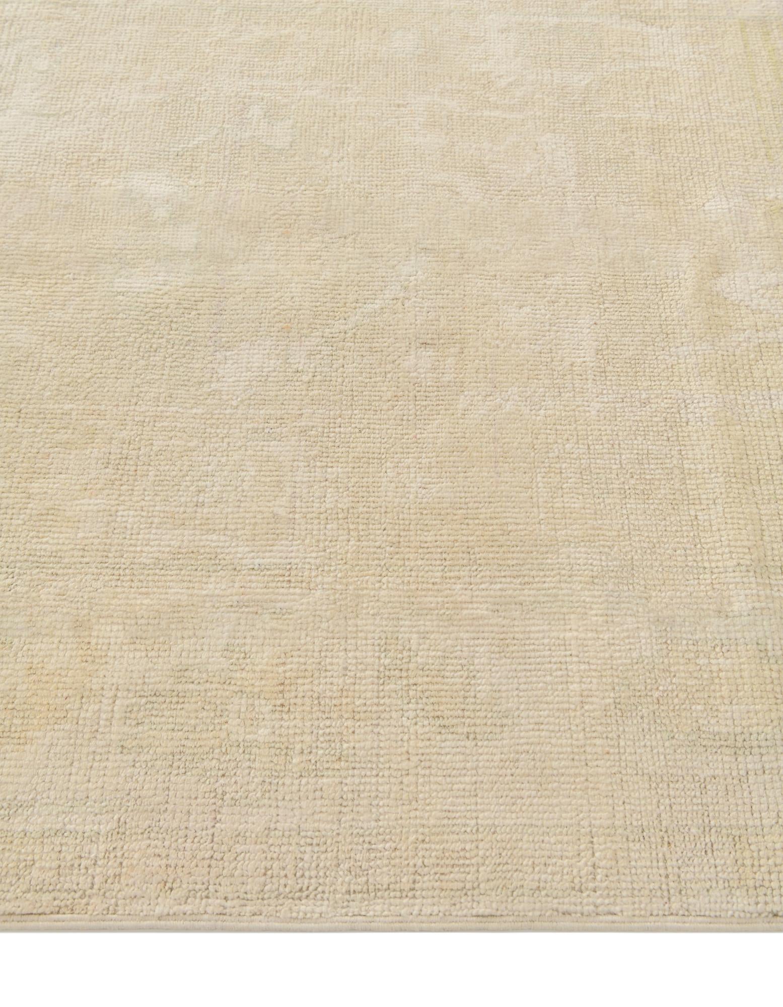 4' 2 x 6' 2 Hand Knotted Oushak Wool Rug