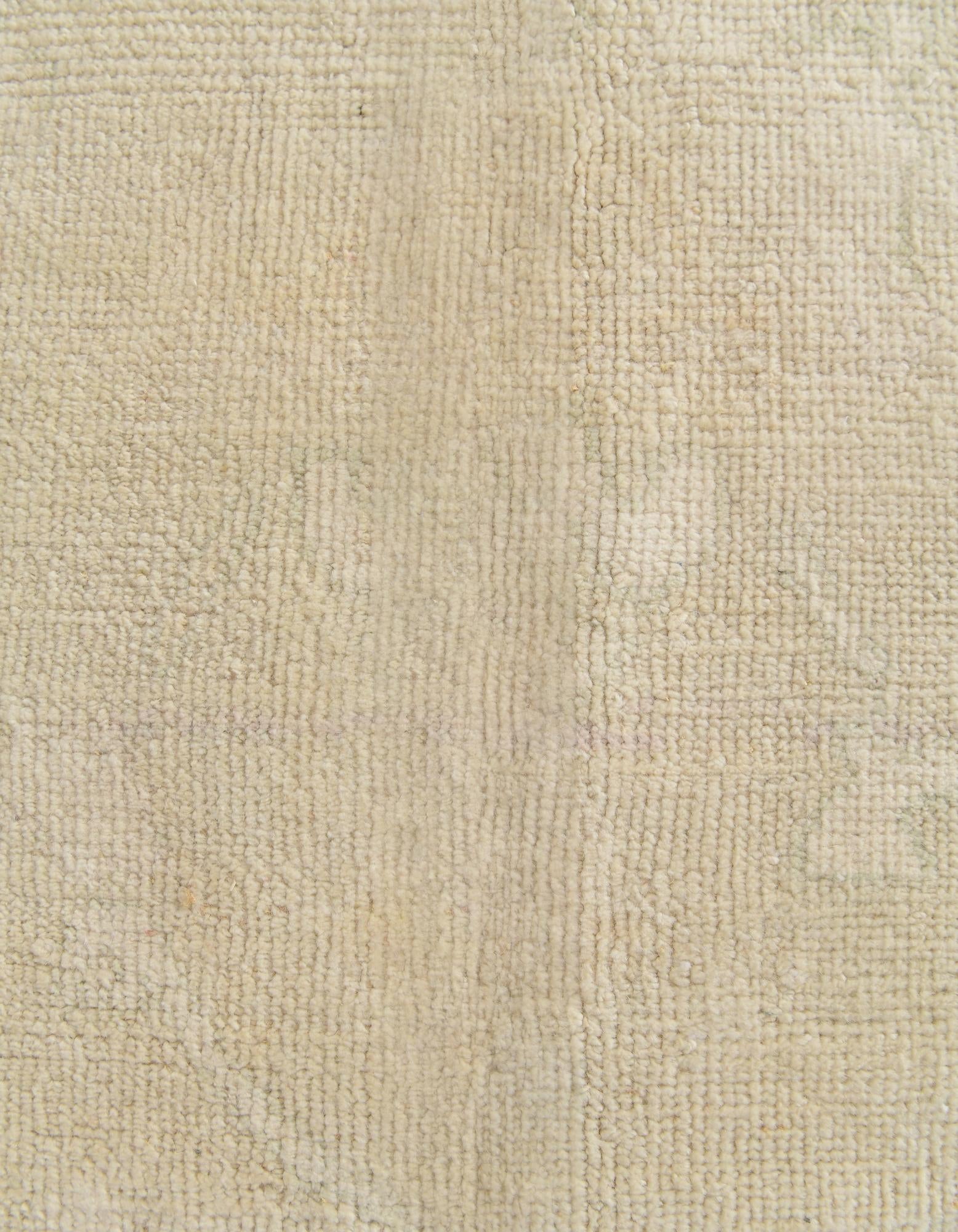 4' 2 x 6' 2 Hand Knotted Oushak Wool Rug