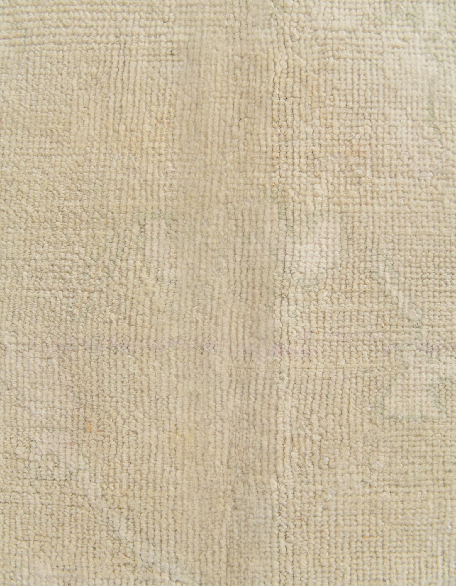 4' 2 x 6' 2 Hand Knotted Oushak Wool Rug