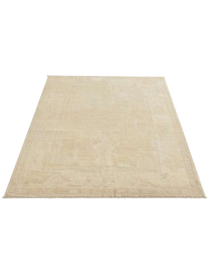 4' 2 x 6' 2 Hand Knotted Oushak Wool Rug