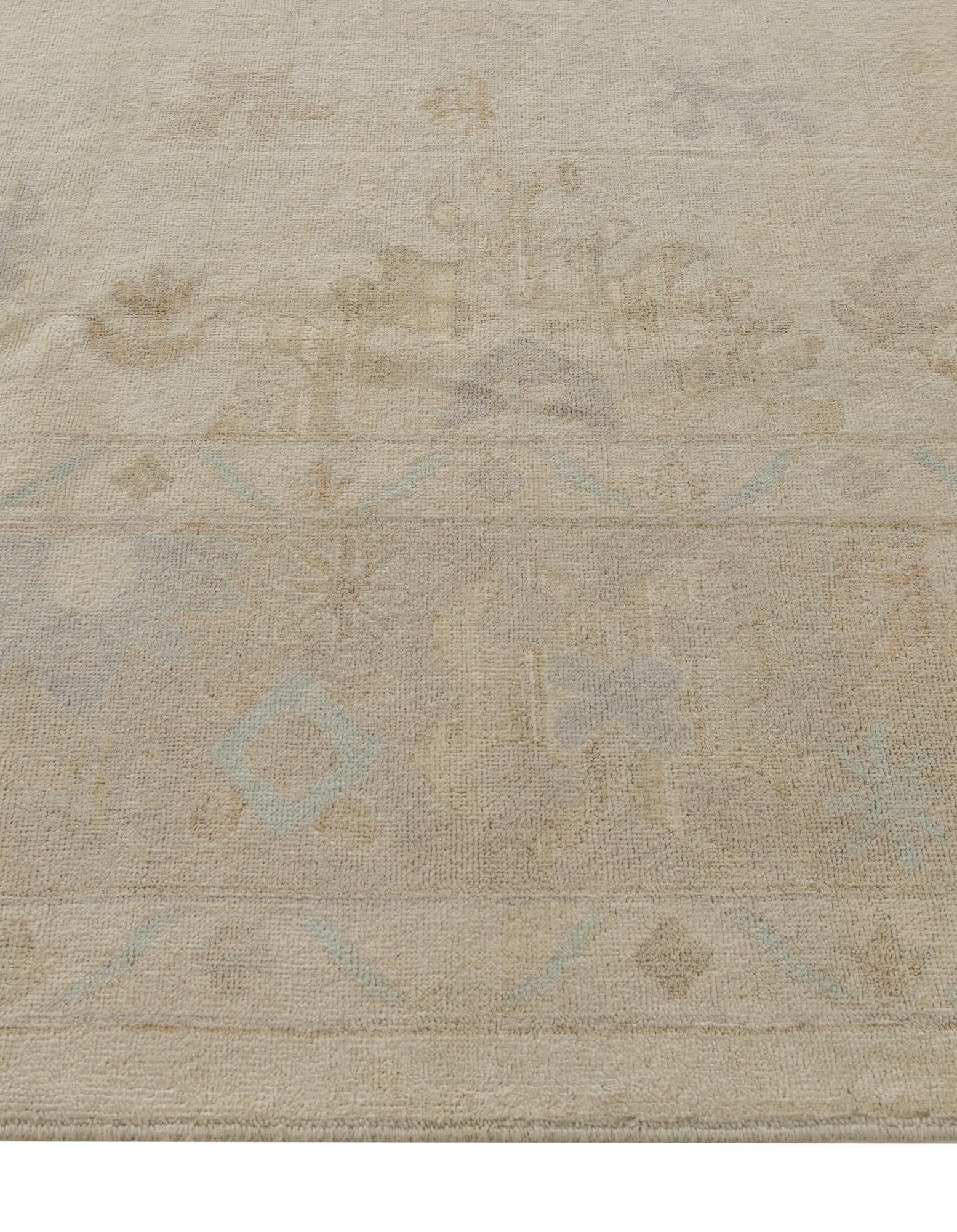 9' 1 x 12' 3 Hand Knotted Oushak Wool Rug