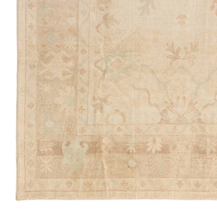 Detail image of 9' 1 x 12' 3 Hand Knotted Oushak Wool Rug