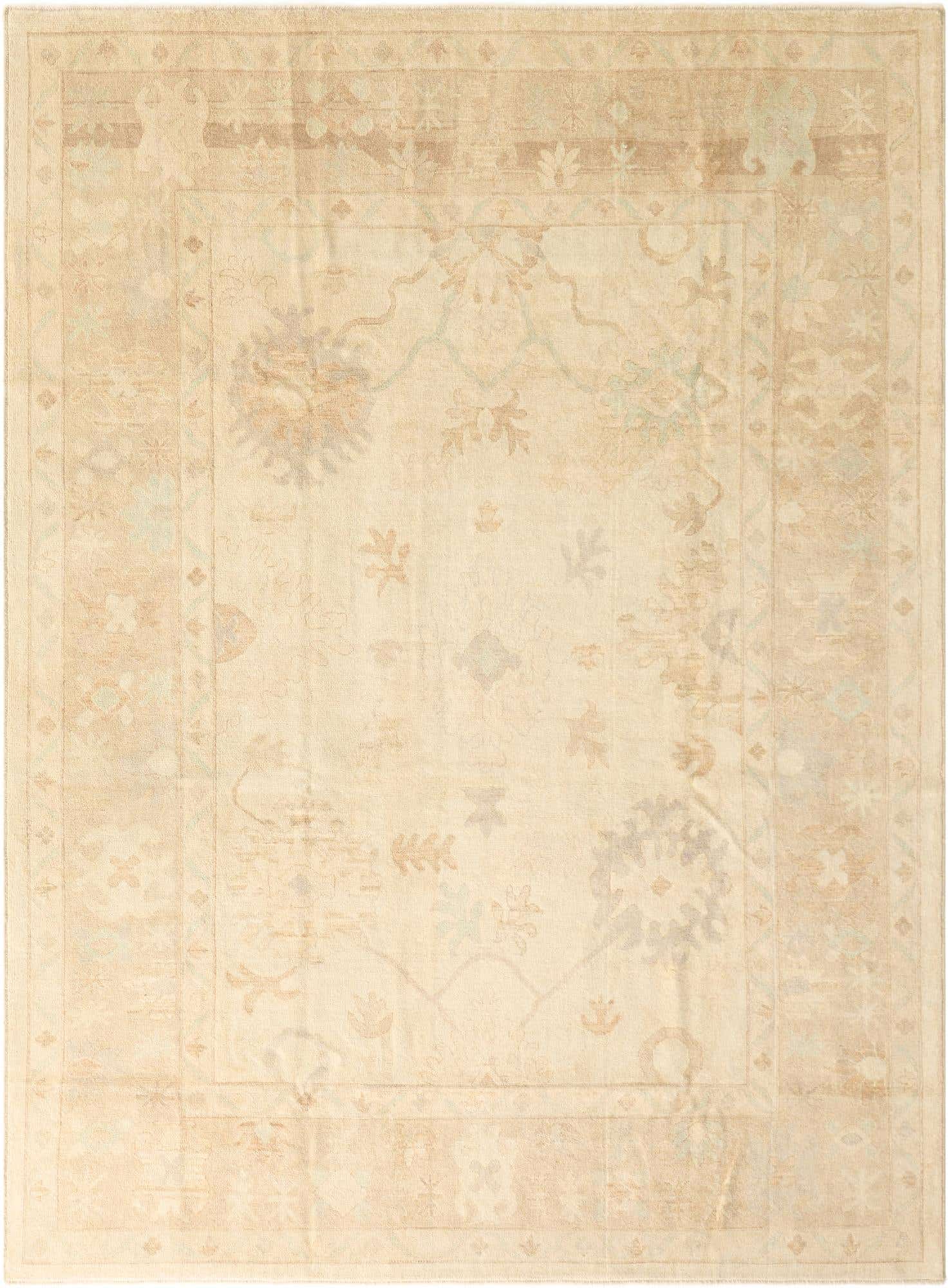 9' 1 x 12' 3 Hand Knotted Oushak Wool Rug