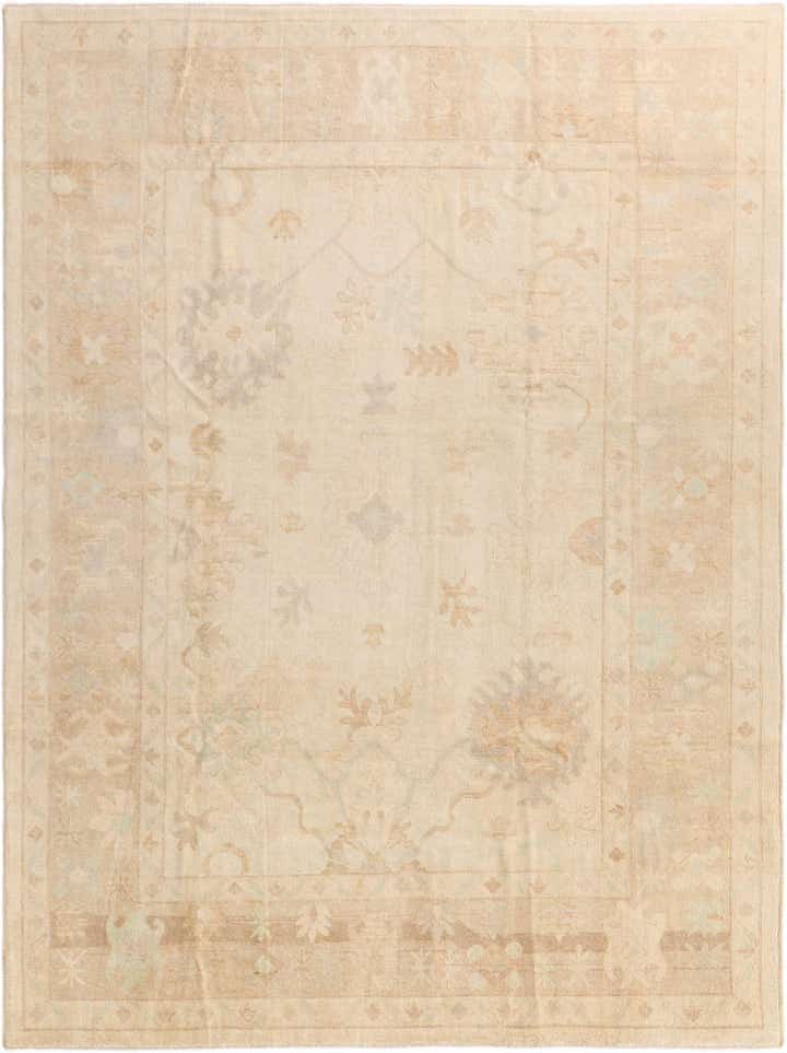 9' 1 x 12' 3 Hand Knotted Oushak Wool Rug
