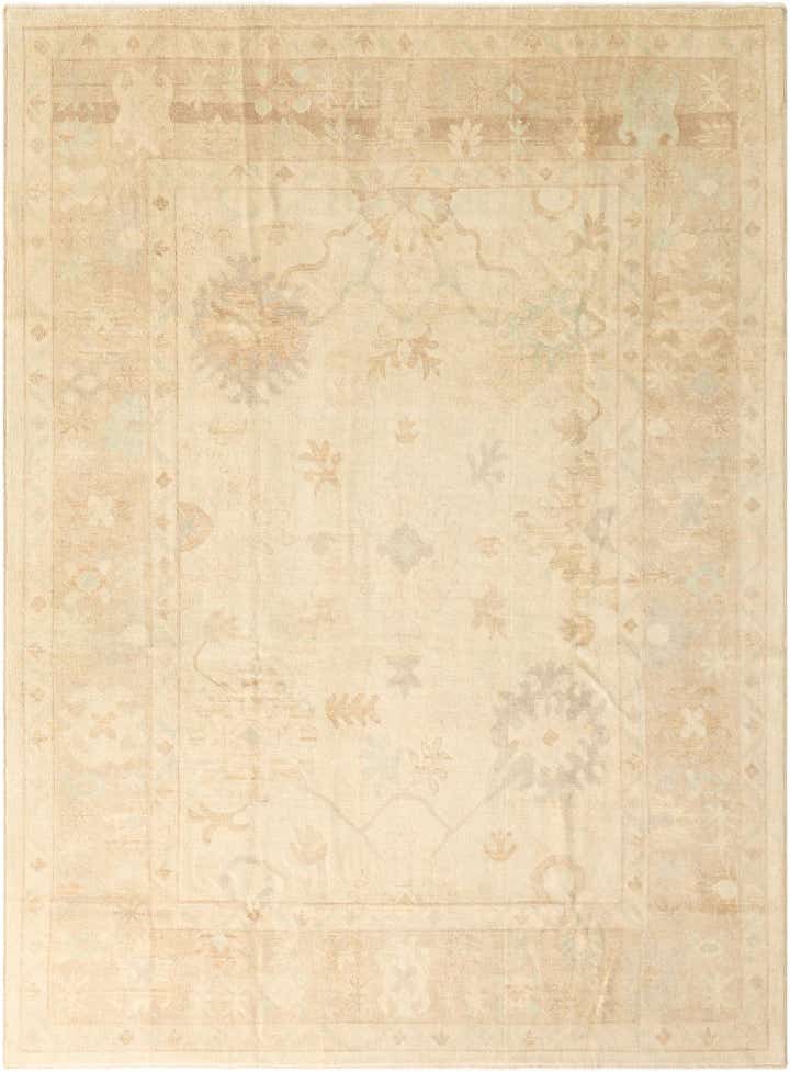 9' 1 x 12' 3 Hand Knotted Oushak Wool Rug