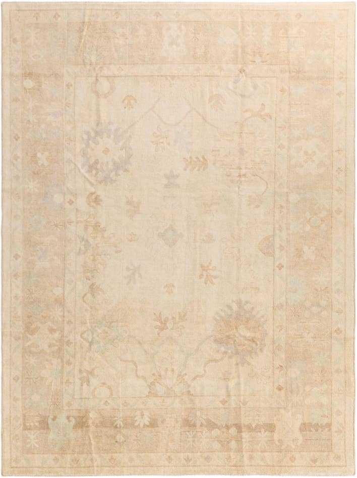 Detail image of 9' 1 x 12' 3 Hand Knotted Oushak Wool Rug