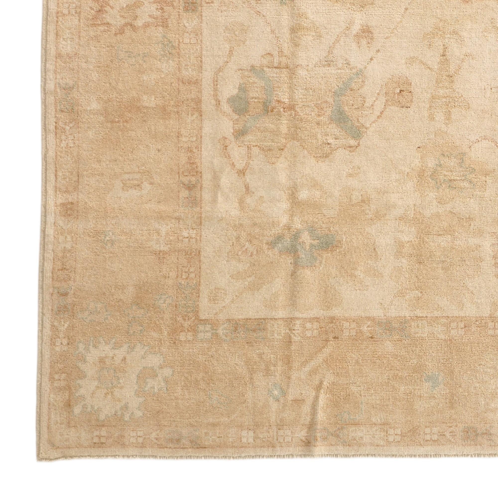 7' 11 x 9' 7 Hand Knotted Oushak Wool Rug