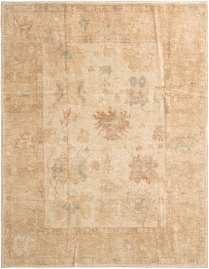 Detail image of 7' 11 x 9' 7 Hand Knotted Oushak Wool Rug