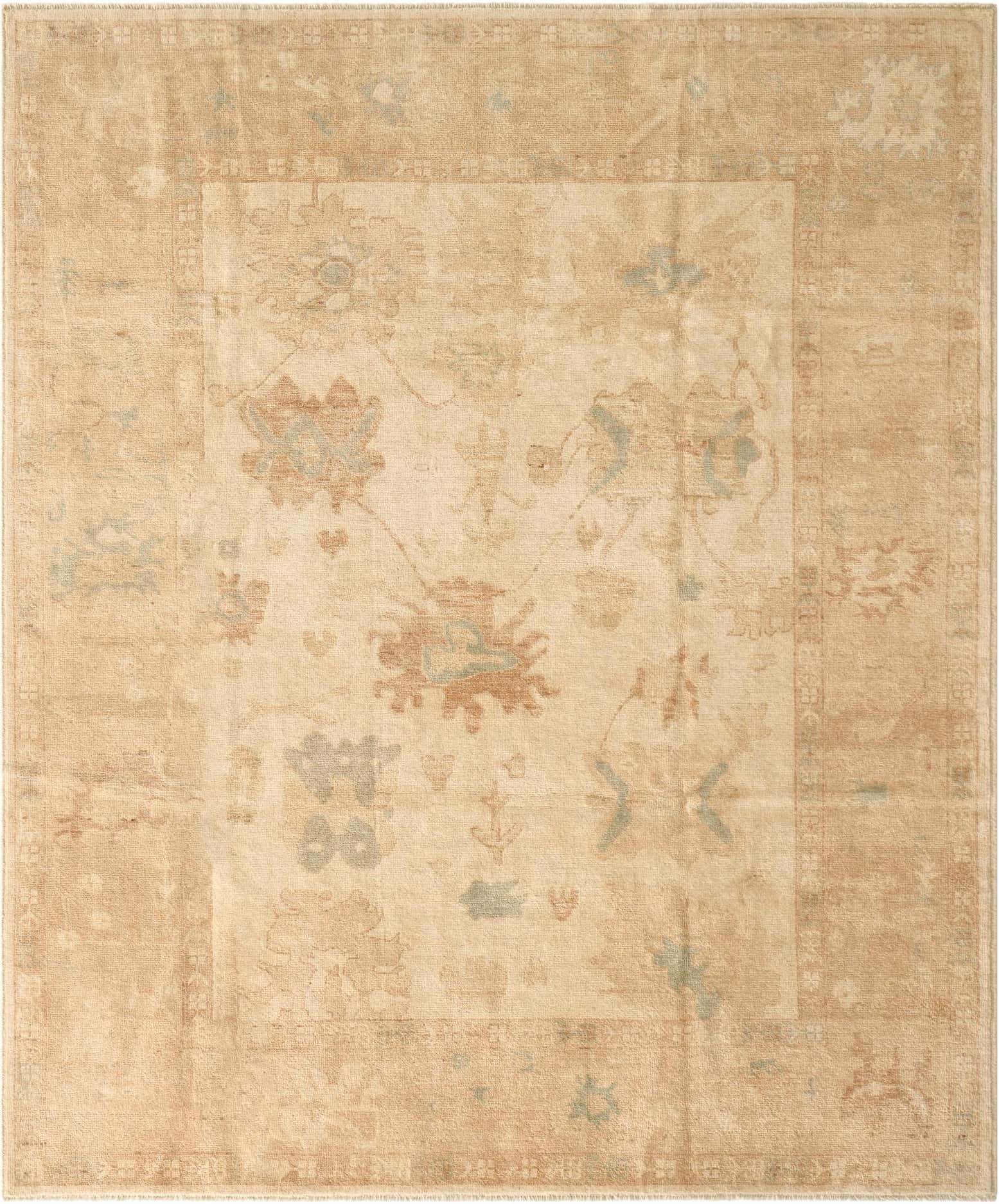 7' 11 x 9' 7 Hand Knotted Oushak Wool Rug
