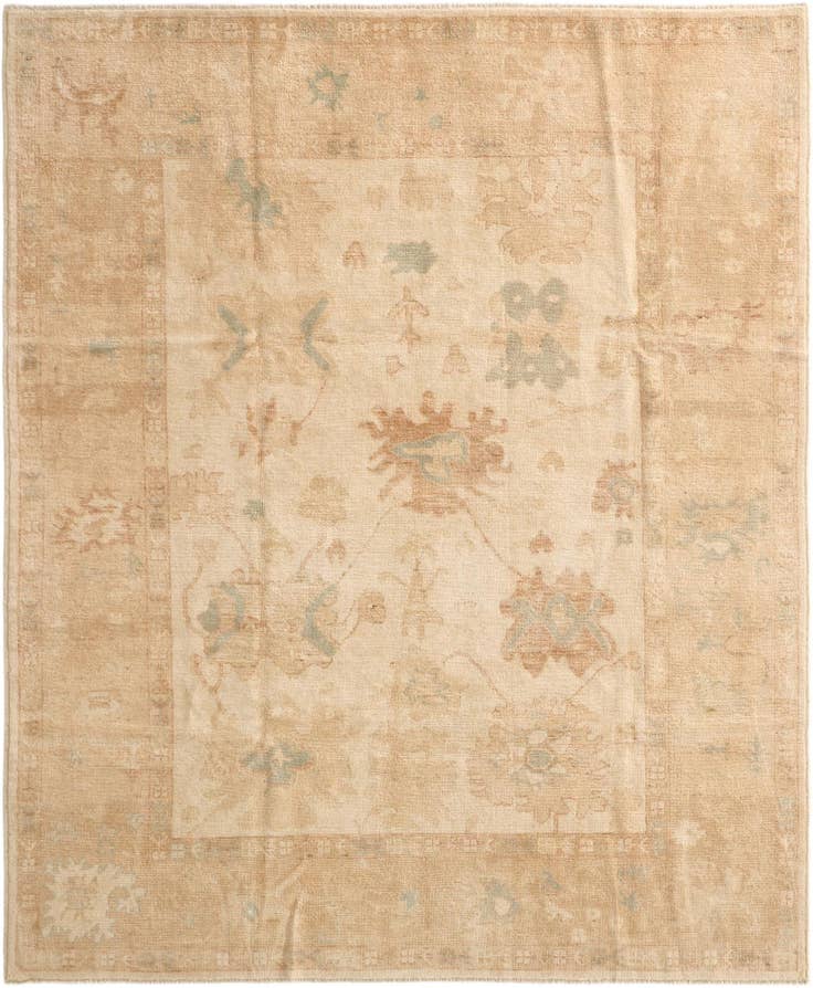 Detail image of 7' 11 x 9' 7 Hand Knotted Oushak Wool Rug