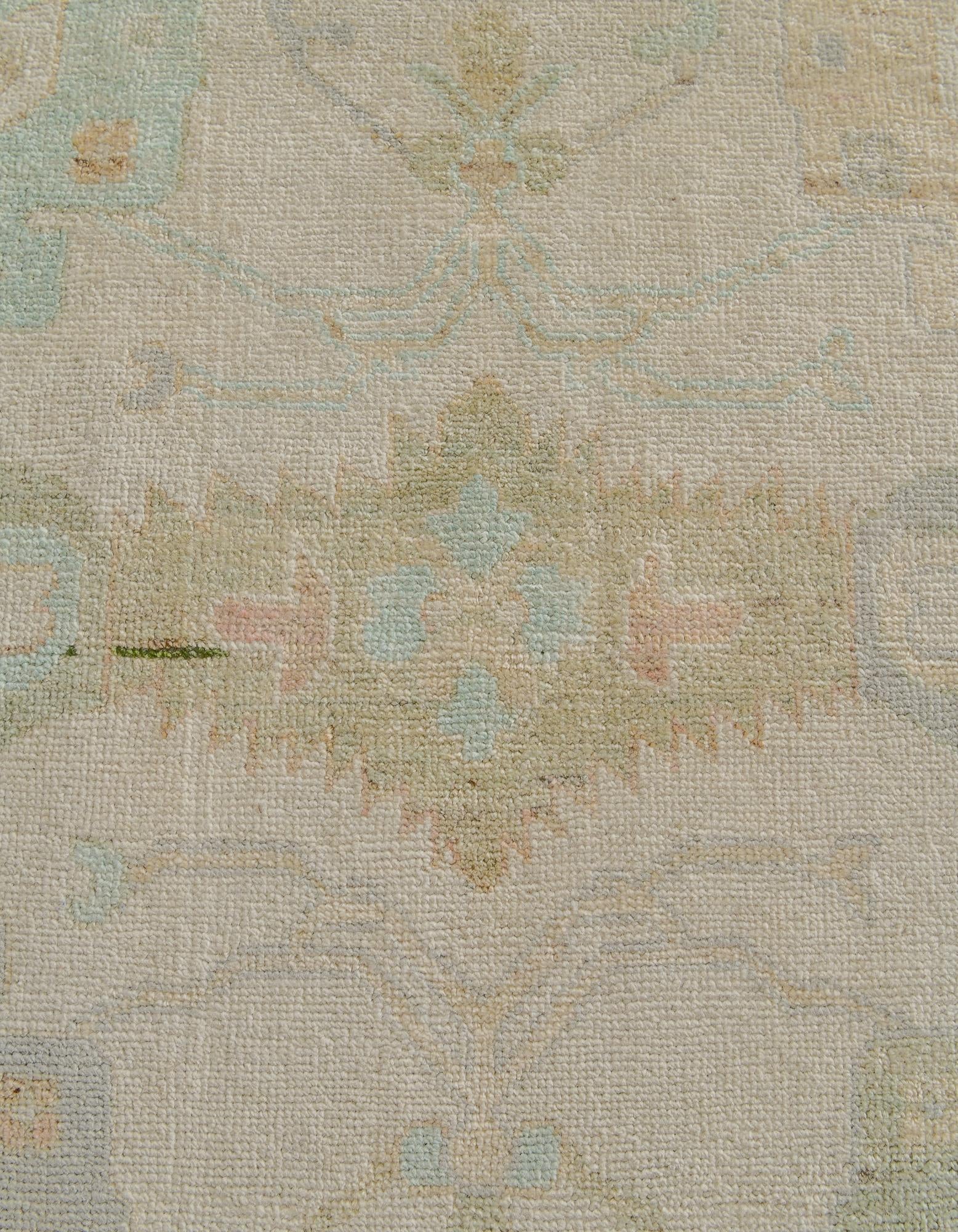 8' 2 x 9' 11 Hand Knotted Oushak Wool Rug