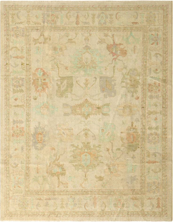Detail image of 8' 2 x 9' 11 Hand Knotted Oushak Wool Rug