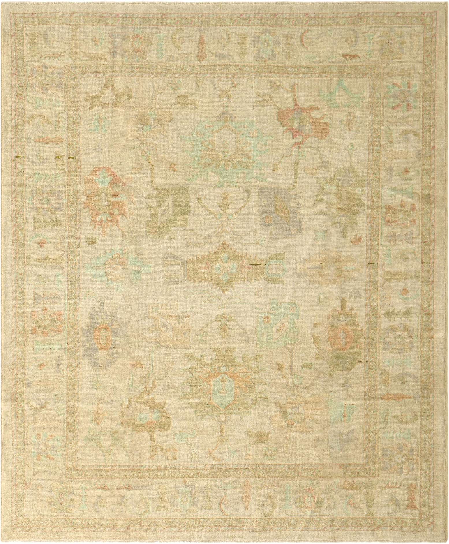 8' 2 x 9' 11 Hand Knotted Oushak Wool Rug
