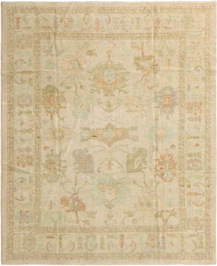 8' 2 x 9' 11 Hand Knotted Oushak Wool Rug