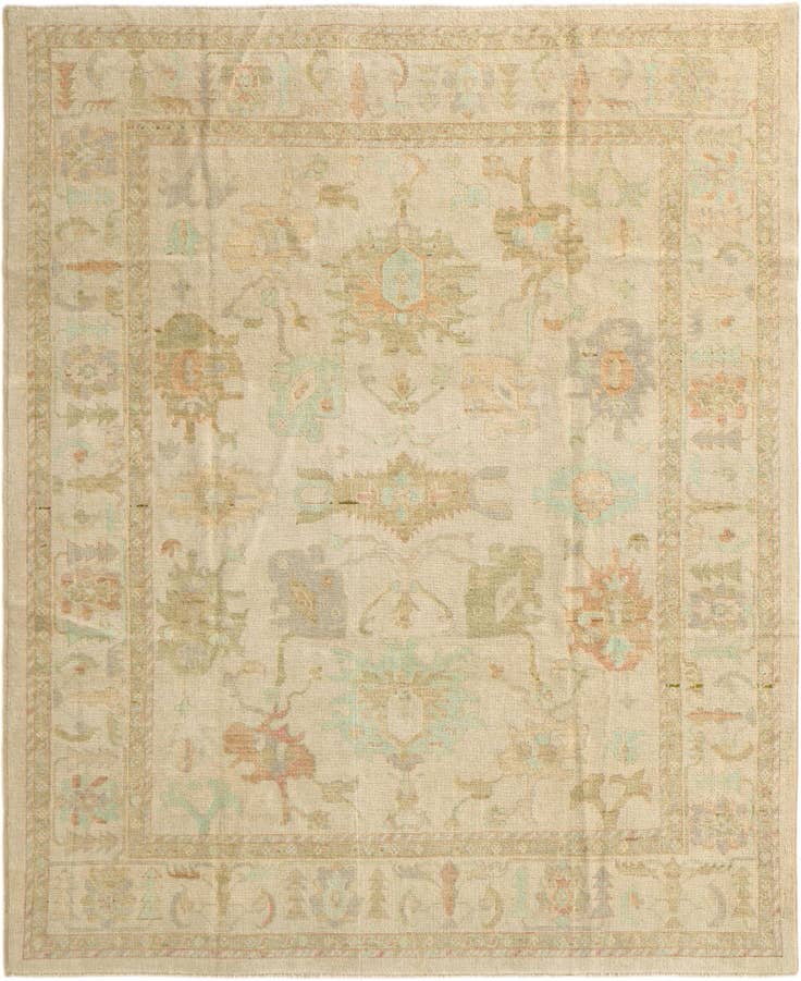 Detail image of 8' 2 x 9' 11 Hand Knotted Oushak Wool Rug
