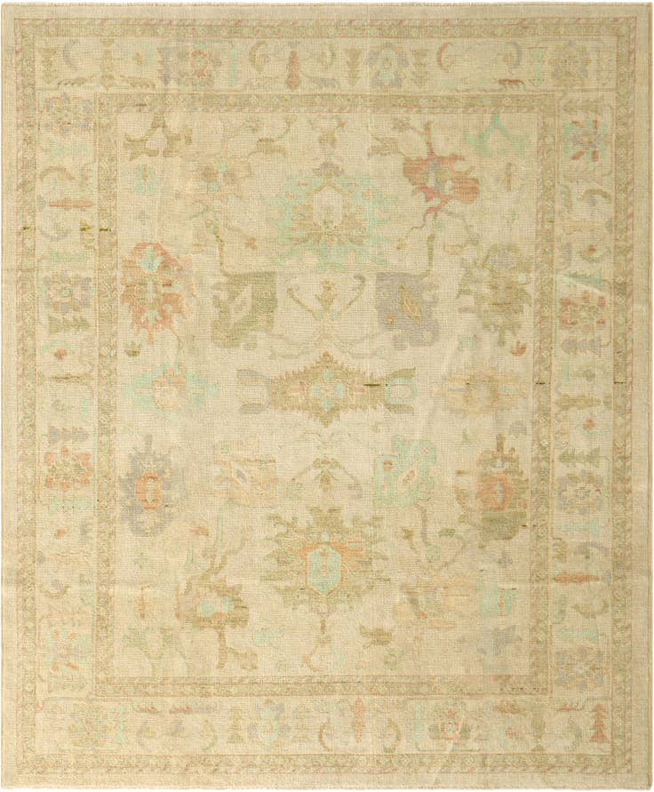 Detail image of 8' 2 x 9' 11 Hand Knotted Oushak Wool Rug