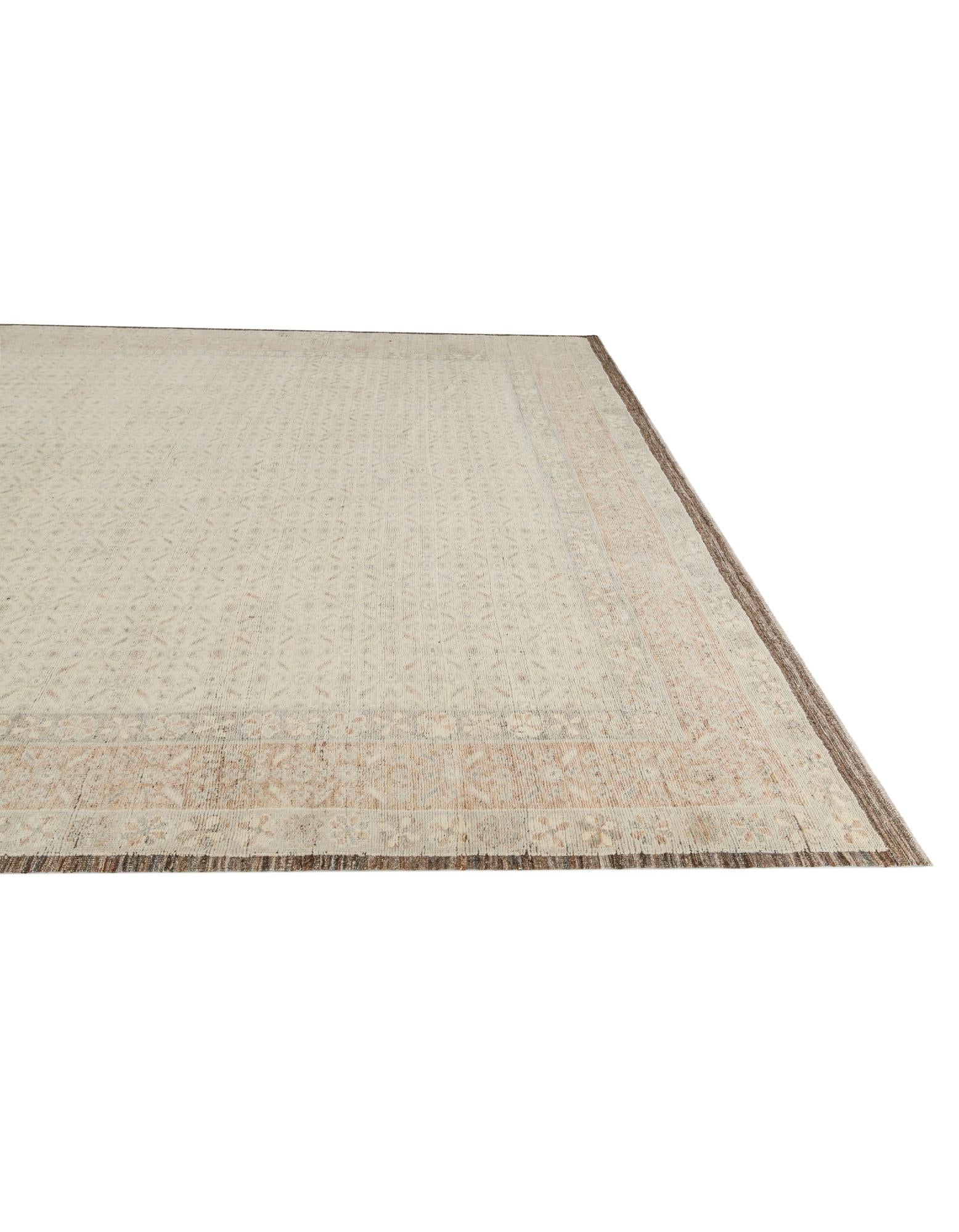 12' 10 x 15' Hand Knotted Oushak Wool Rug