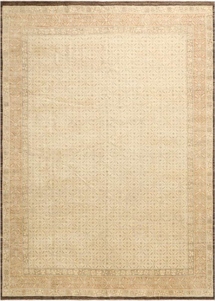 12' 10 x 15' Hand Knotted Oushak Wool Rug