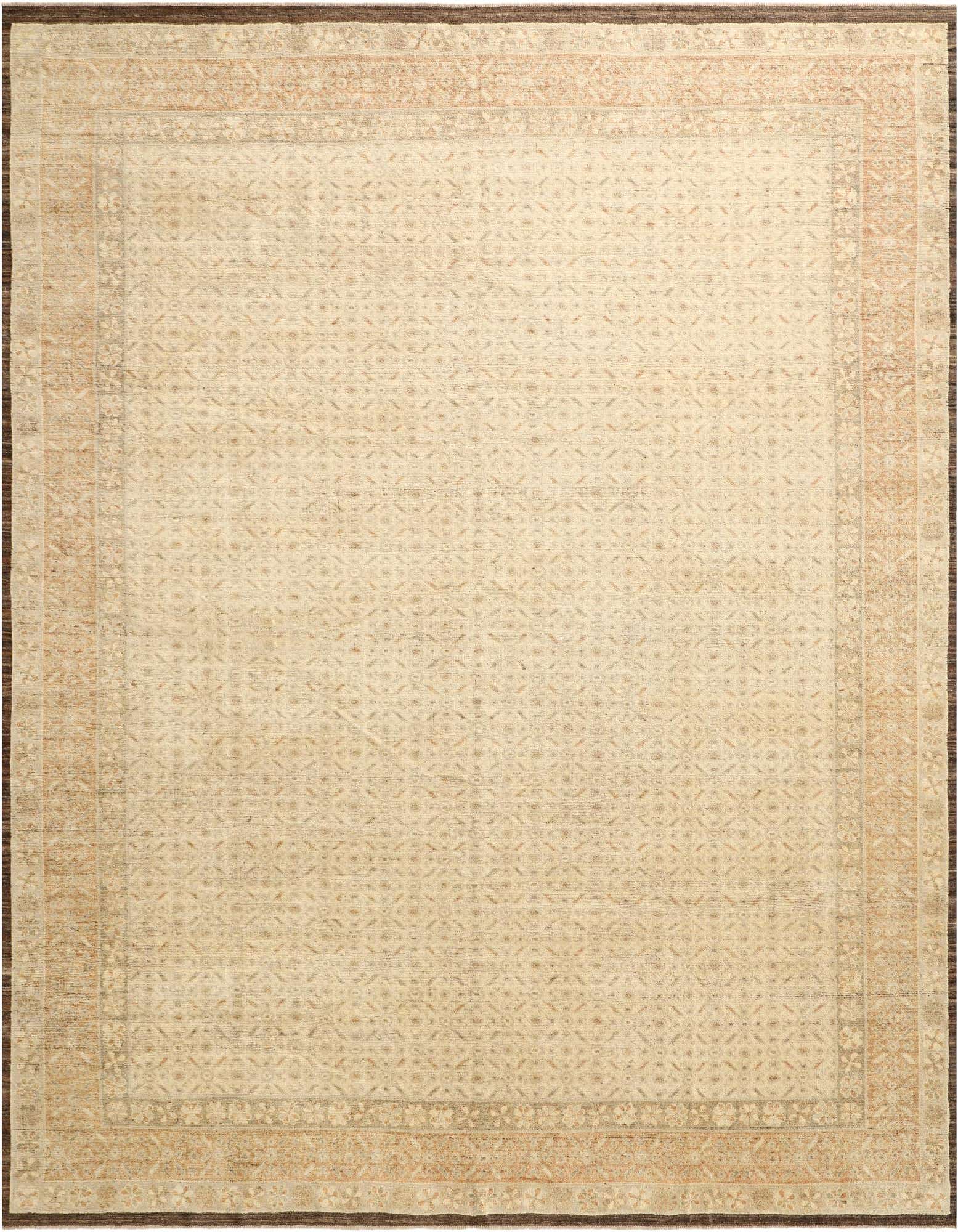 12' 10 x 15' Hand Knotted Oushak Wool Rug