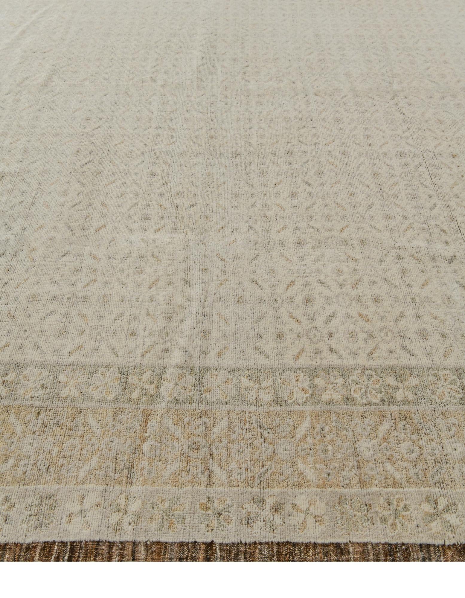 12' 8 x 15' Hand Knotted Oushak Wool Rug