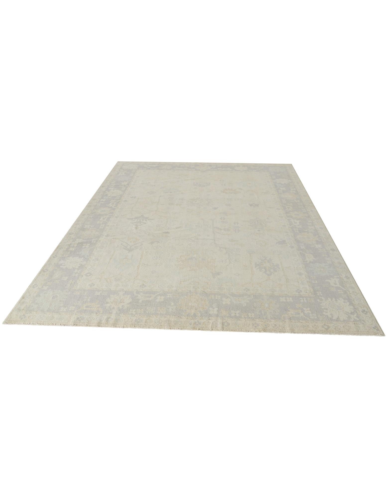 9' x 12' 1 Hand Knotted Oushak Wool Rug