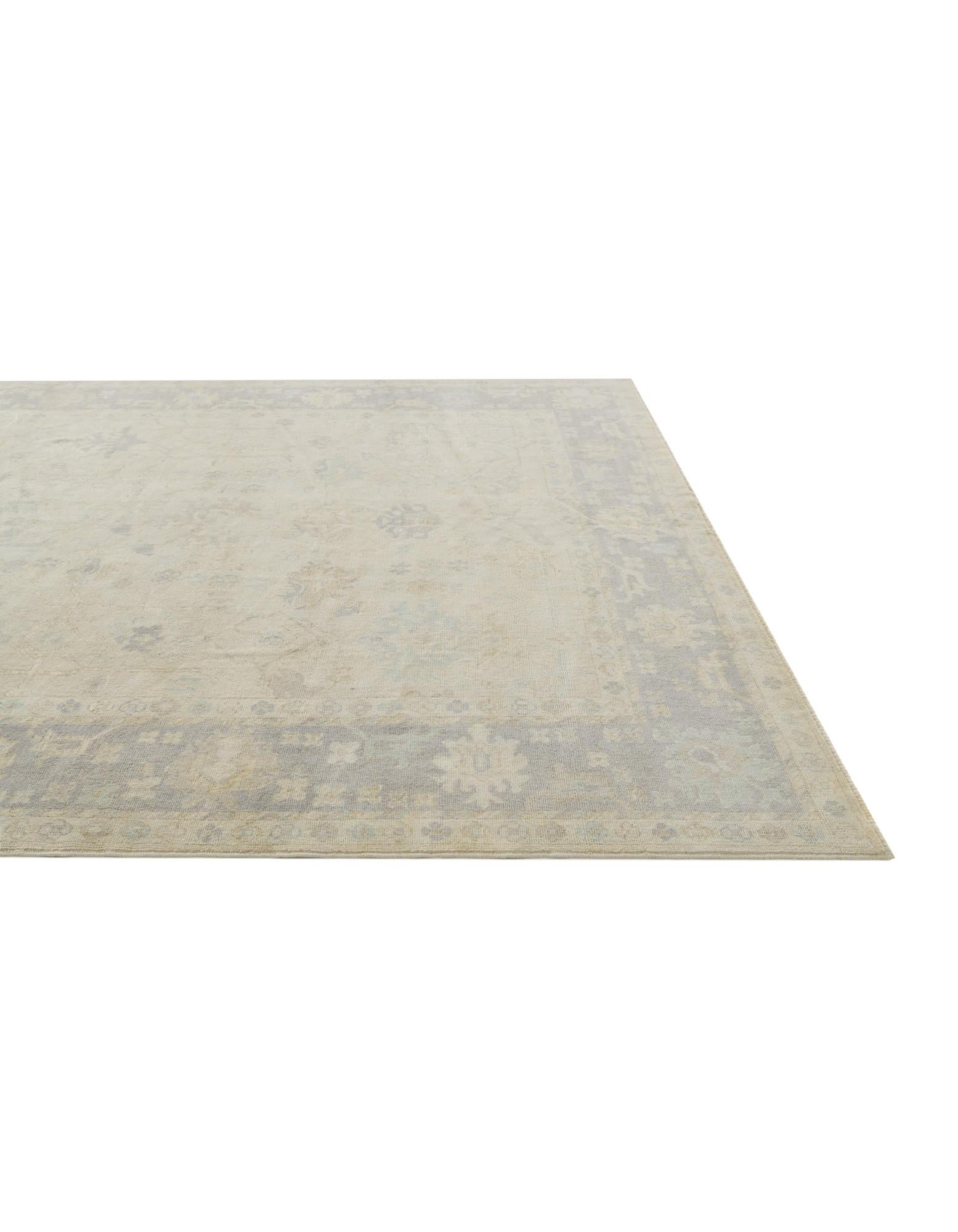 9' x 12' 1 Hand Knotted Oushak Wool Rug