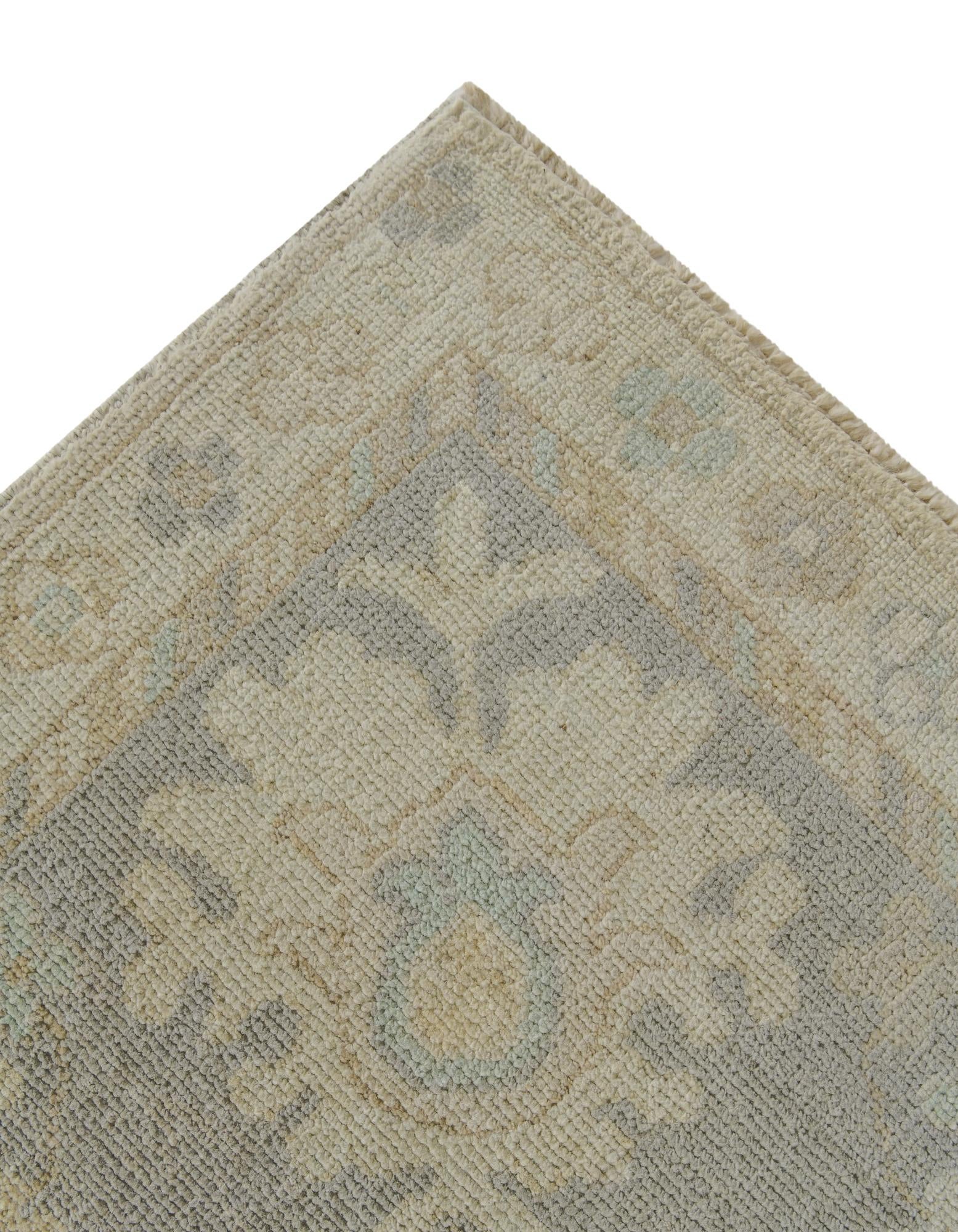 9' x 12' 1 Hand Knotted Oushak Wool Rug