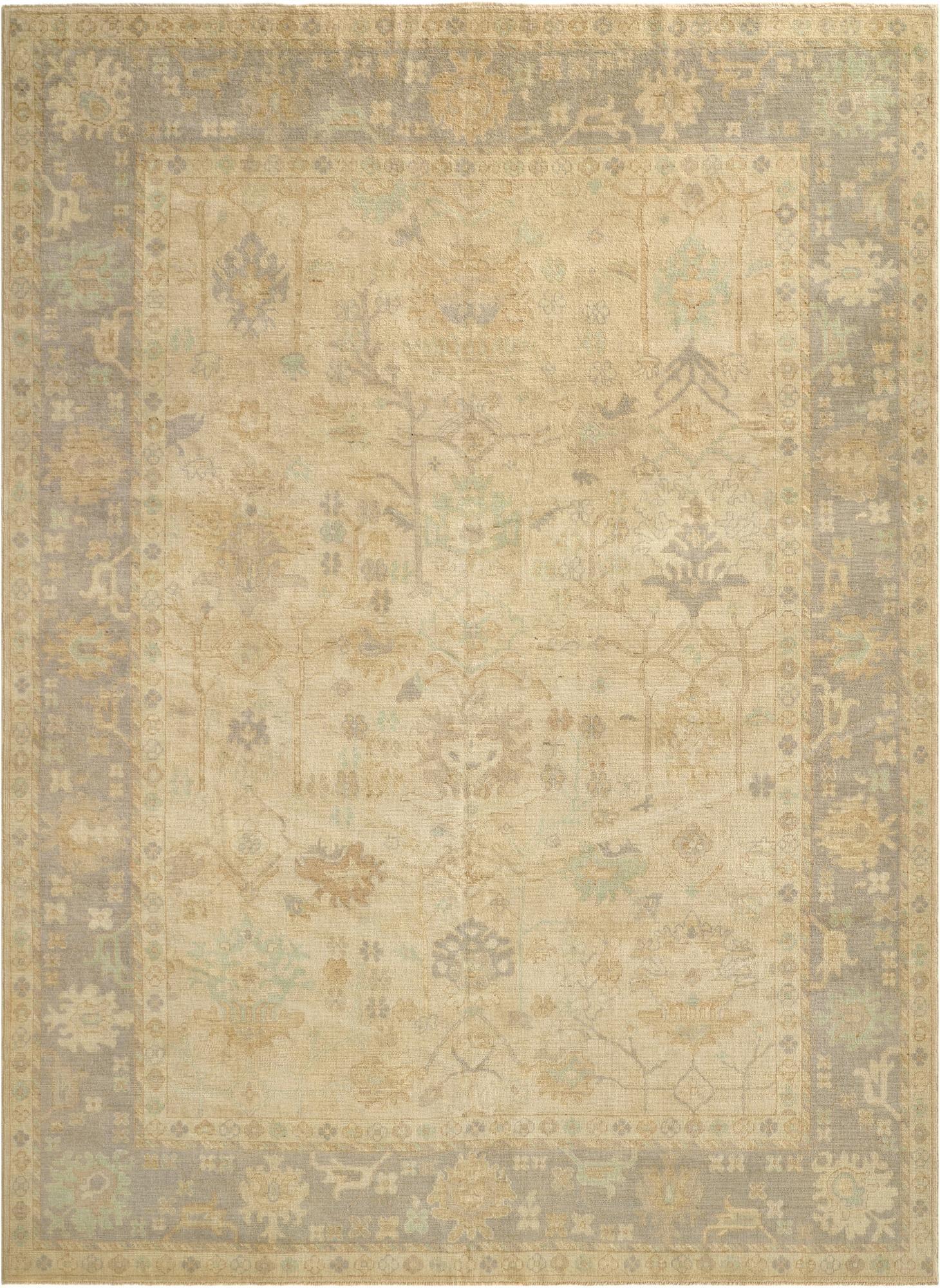 9' x 12' 1 Hand Knotted Oushak Wool Rug