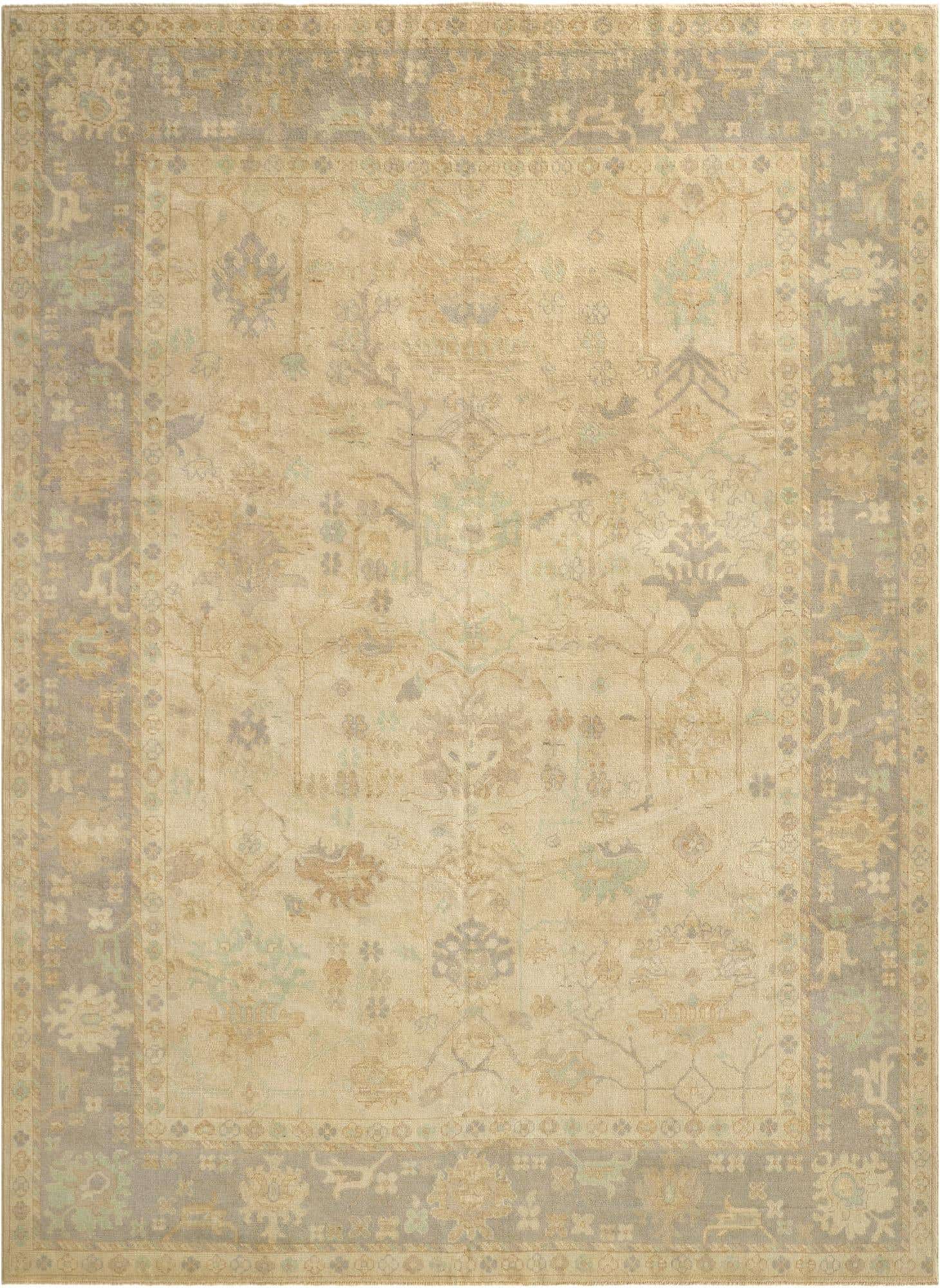 9' x 12' 1 Hand Knotted Oushak Wool Rug
