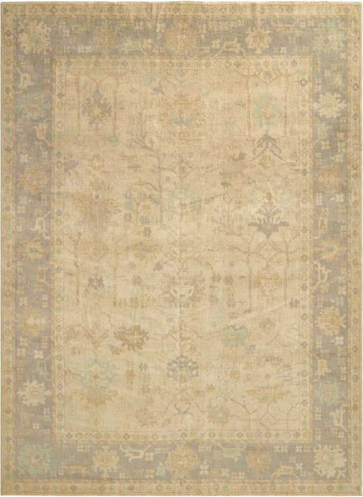 9' x 12' 1 Hand Knotted Oushak Wool Rug