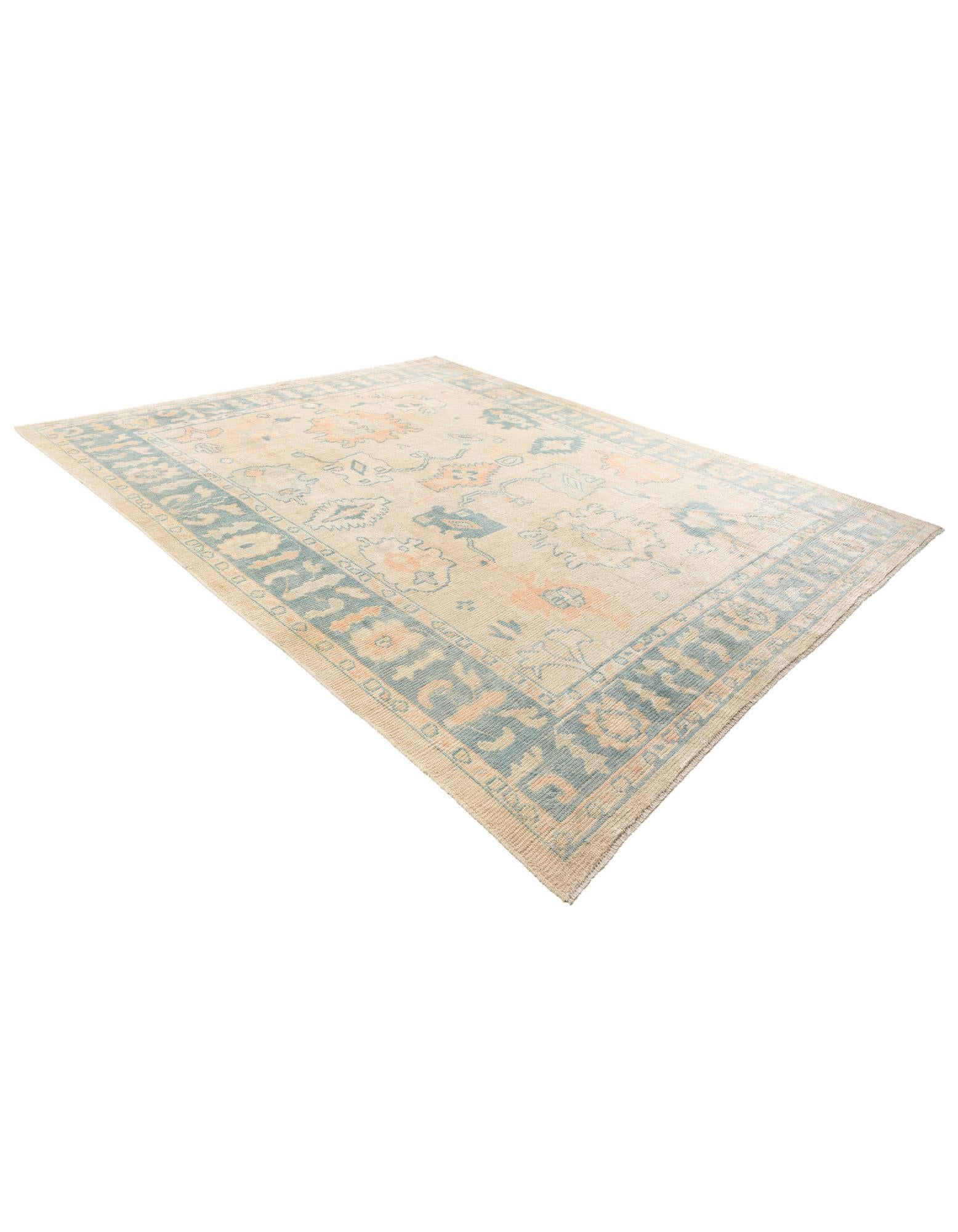 9' 6 x 11' 9 Hand Knotted Oushak Wool Rug