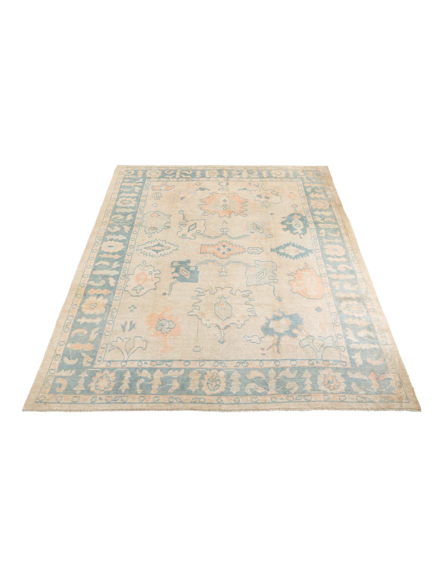 9' 6 x 11' 9 Hand Knotted Oushak Wool Rug