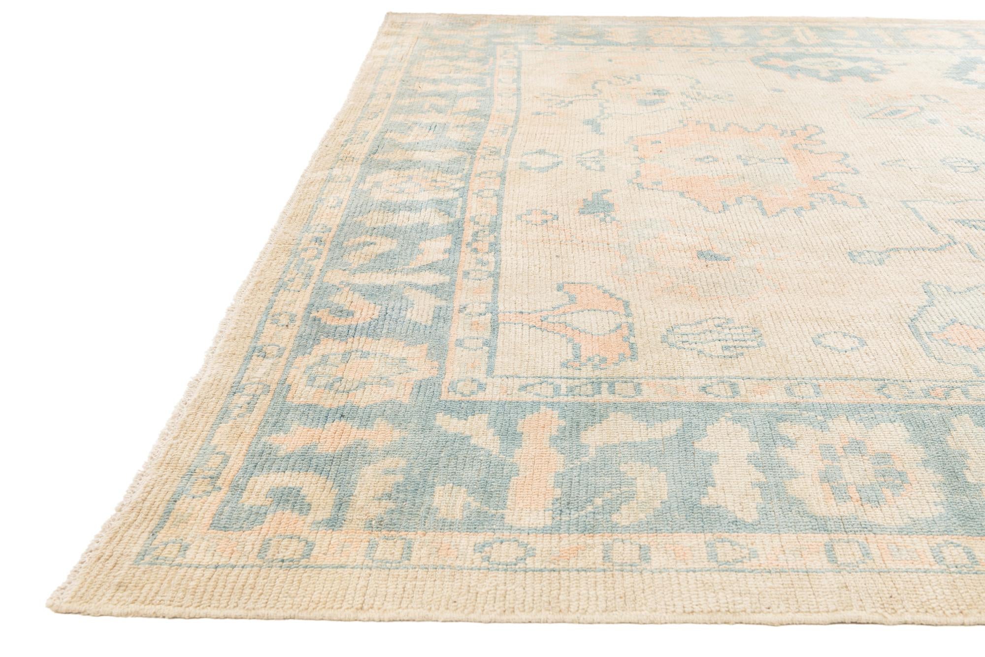 9' 6 x 11' 9 Hand Knotted Oushak Wool Rug