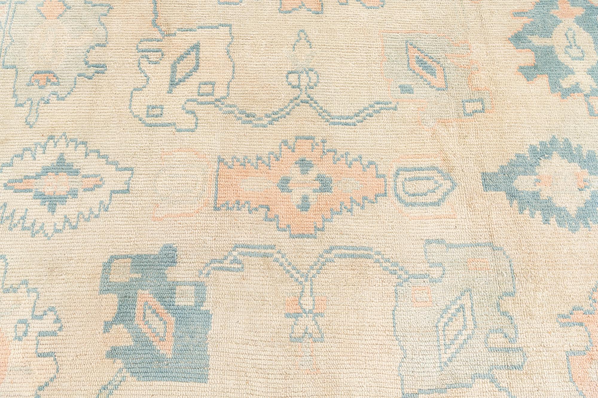 9' 6 x 11' 9 Hand Knotted Oushak Wool Rug