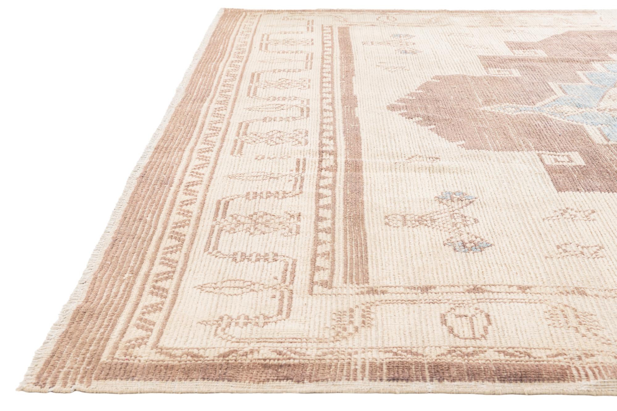 9' 6 x 11' 8 Hand Knotted Oushak Wool Rug