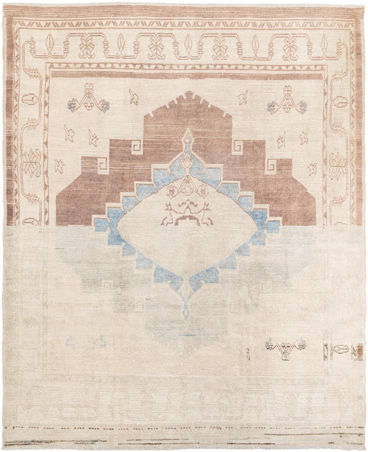 Detail image of 9' 6 x 11' 8 Hand Knotted Oushak Wool Rug