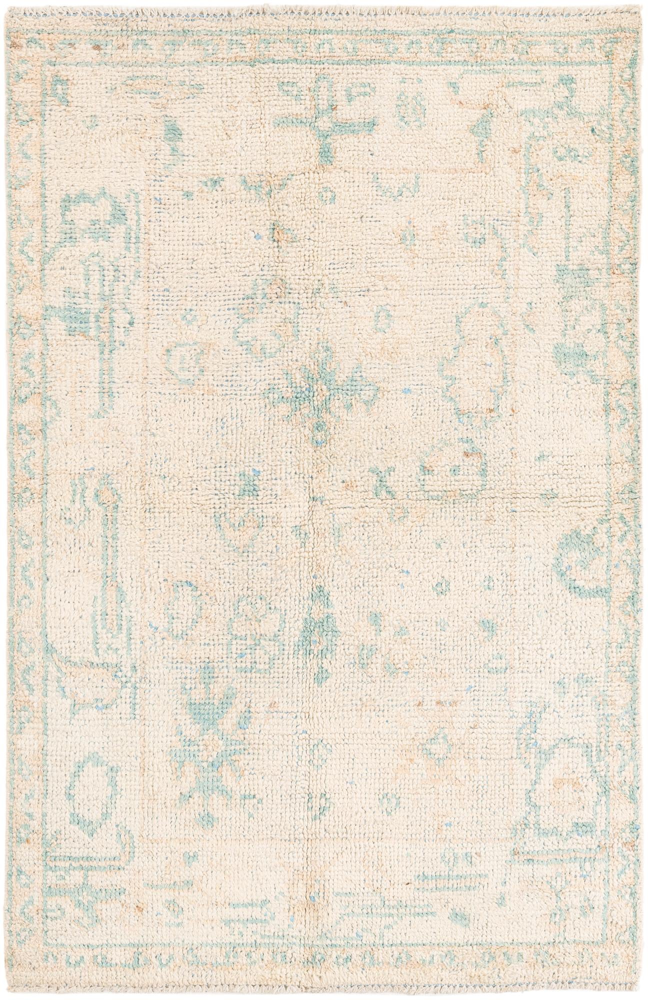 4' 1 x 6' 2 Hand Knotted Oushak Wool Rug