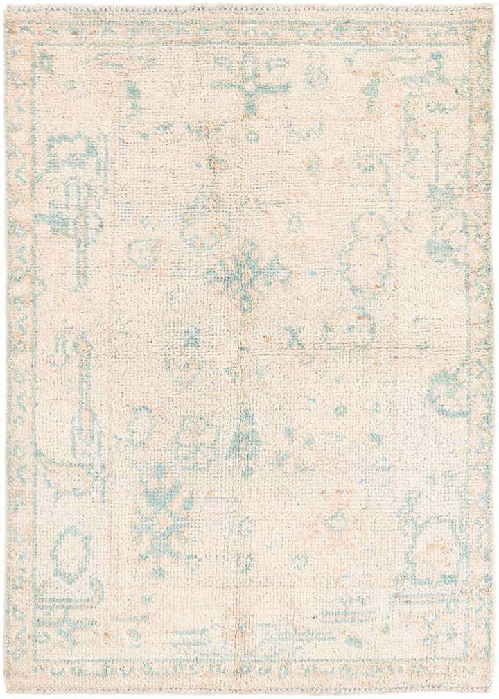4' 1 x 6' 2 Hand Knotted Oushak Wool Rug