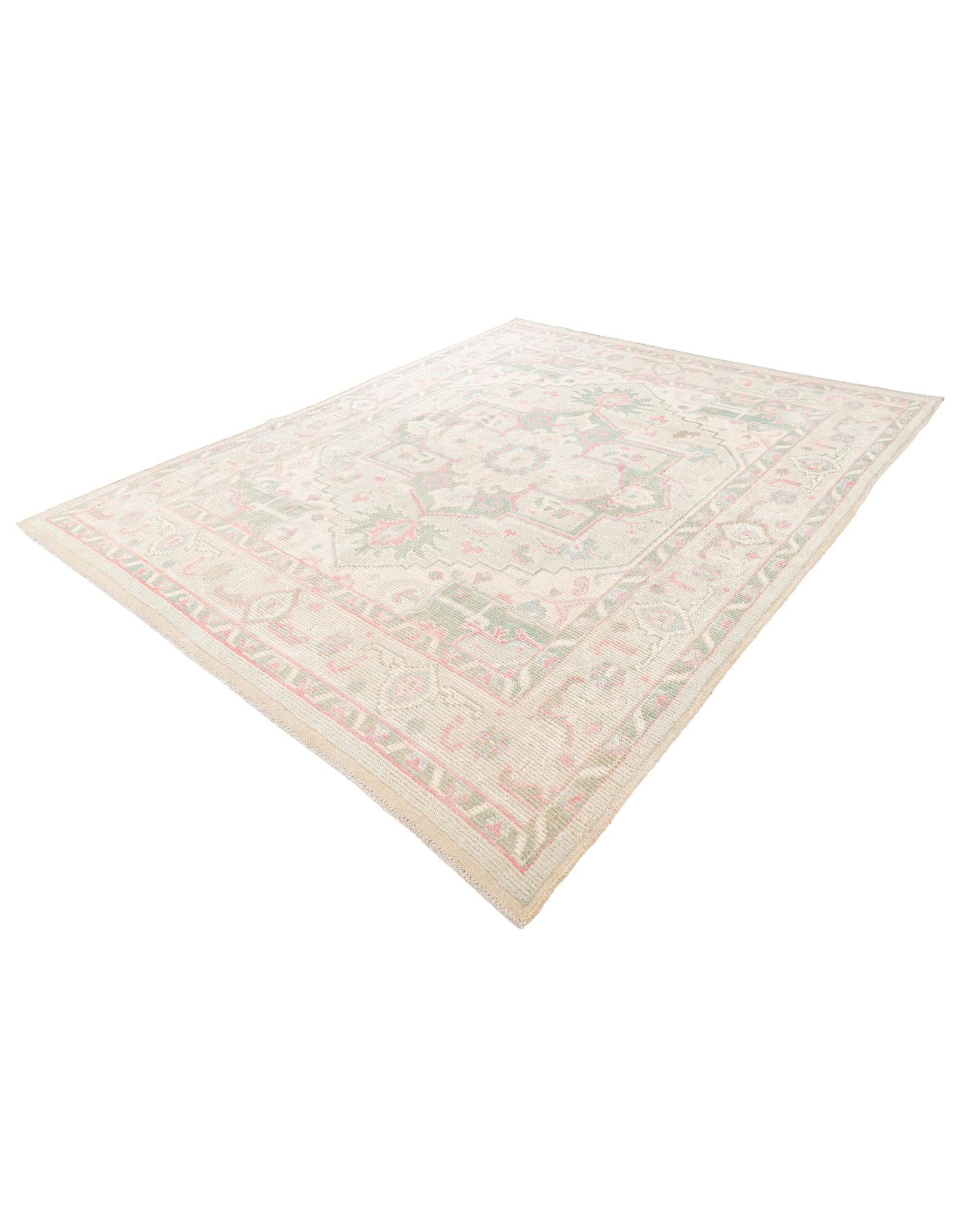 8' 7 x 10' 5 Hand Knotted Oushak Wool Rug