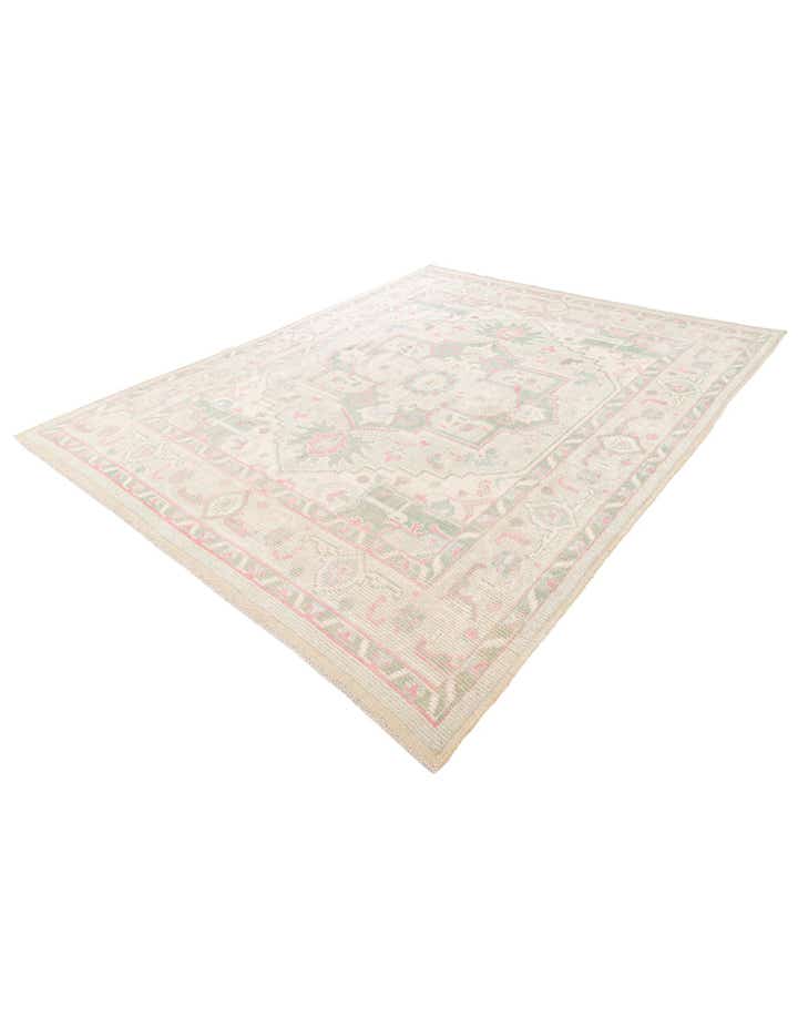 8' 7 x 10' 5 Hand Knotted Oushak Wool Rug
