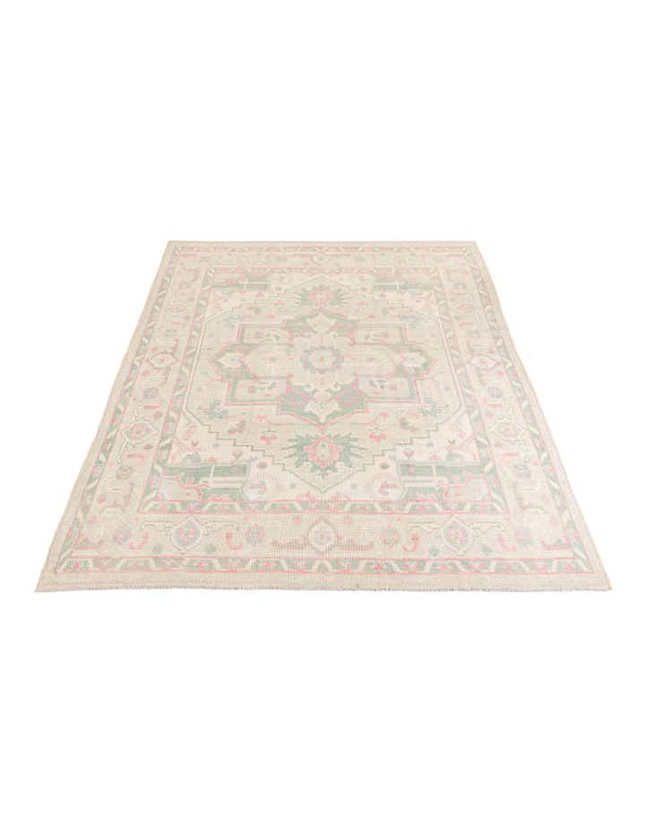 8' 7 x 10' 5 Hand Knotted Oushak Wool Rug