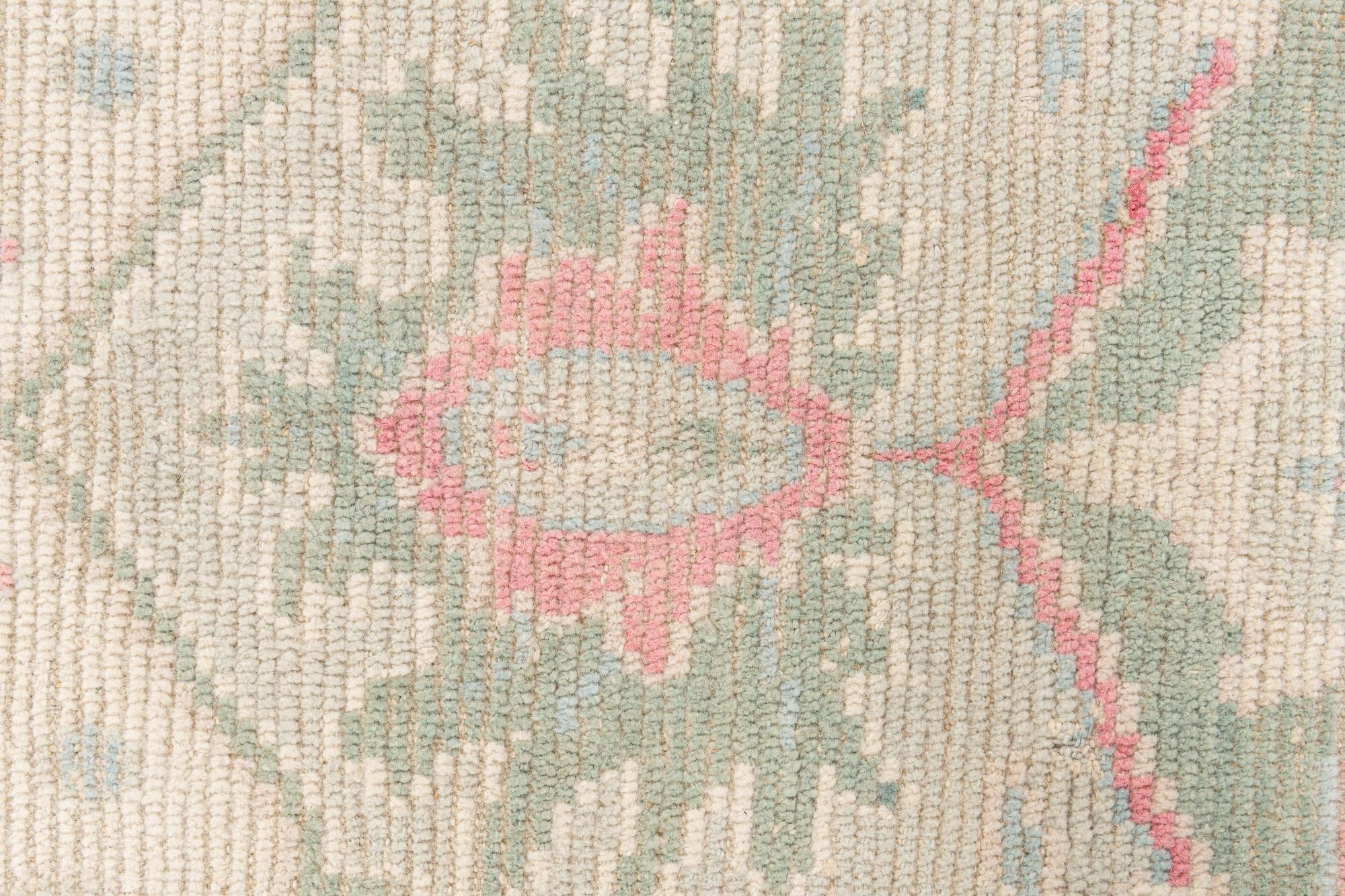 8' 7 x 10' 5 Hand Knotted Oushak Wool Rug