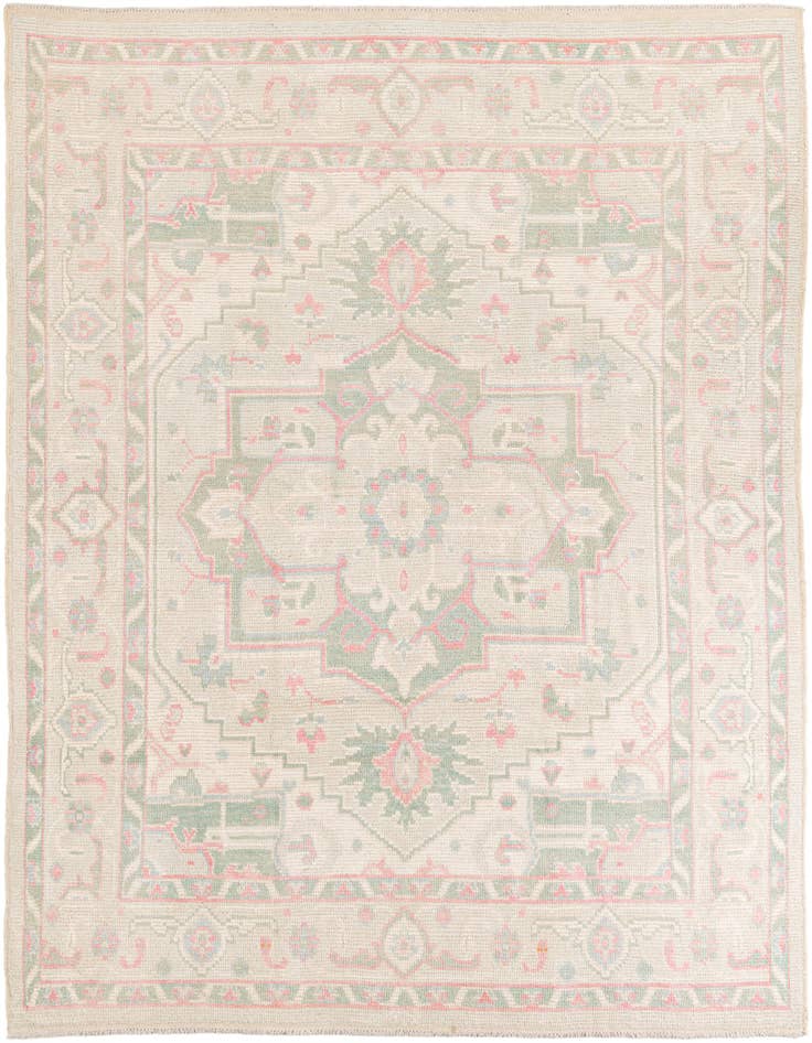 Detail image of 8' 7 x 10' 5 Hand Knotted Oushak Wool Rug